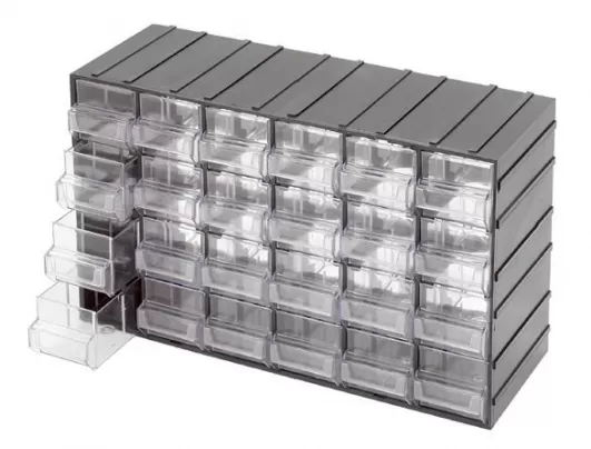 Cassettiera 24 Cassetti Trasparente Componibile